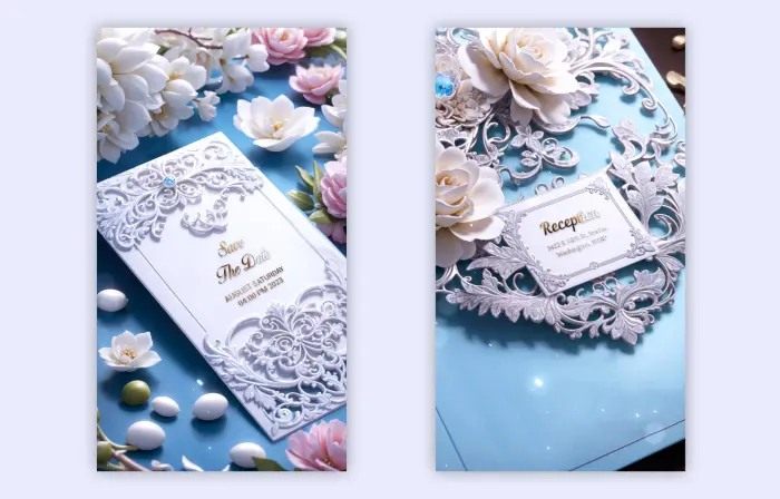 Impressive 3D Floral Design Wedding Invitation Instagram Story